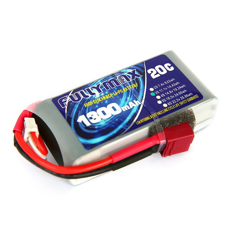 

Аккумулятор Fullymax LiPO 11,1В 1300мАч 3S 20C 66х35х21,6мм 102г T-Plug (FB1300XL-3S)