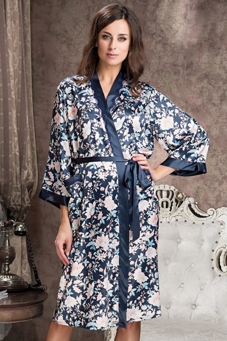 

Кимоно халат "Эмилия" 5969 XXL/XXXL синий (5969 - Женские халаты)