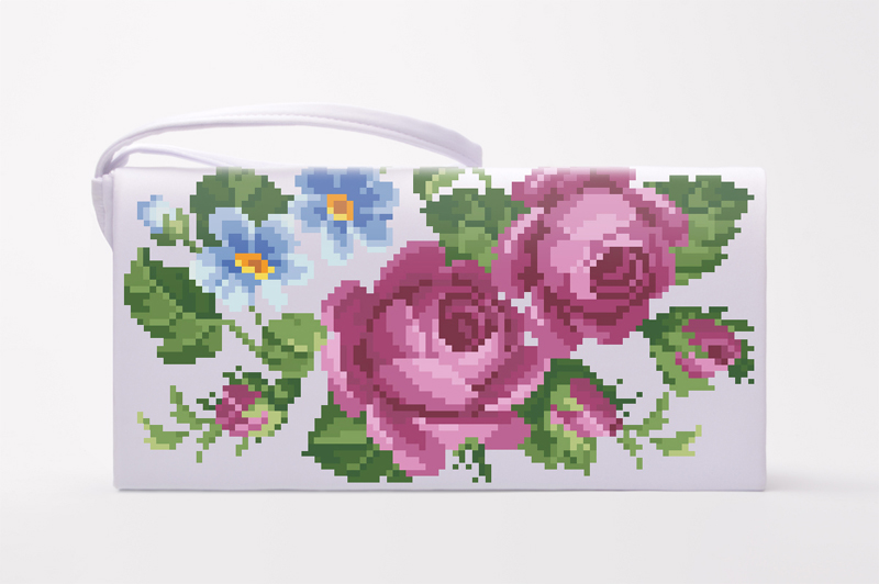 

Набір для вишивки бісером Барвиста Вишиванка заготовки пошитого клатча Лілові троянди, фіалки (КЛ010шБ1301k)