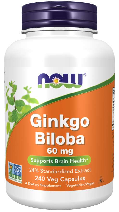 

Натуральная добавка NOW Ginkgo Biloba 60 mg, 240 вегакапсул