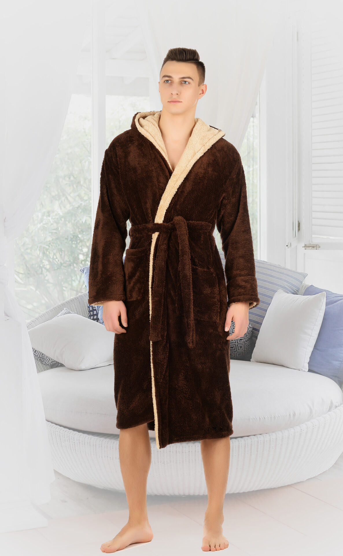 

Халат мужской махровый Zeron Сobalt Коричневый (Турция) 3XL 2712/brown (1211)