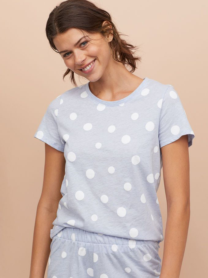 

Футболка пижамная H&M 0701851-9 M Голубая