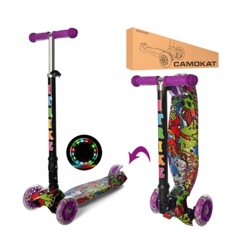 

Детский трехколесный самокат iTrike JR 3-003-1-WP5 MAXI Фиолетовый
