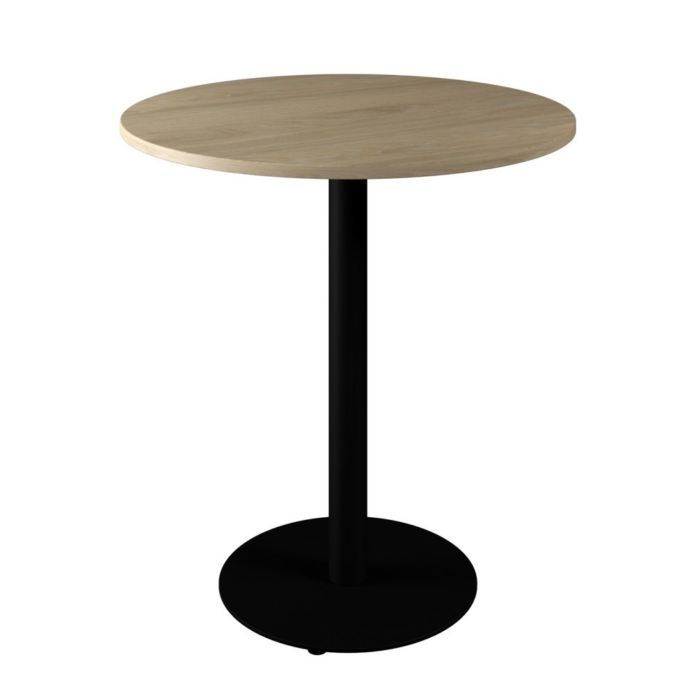 

Обеденный стол Disc table черный ДСП натуральный (800х800х750 мм)