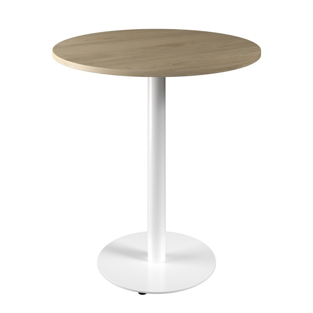 

Обеденный стол Disc table белый ДСП натуральный (800х800х750 мм)