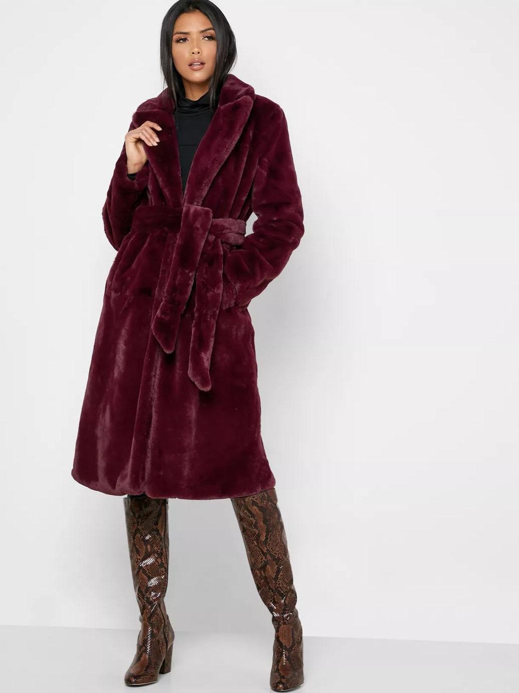

Шуба Missguided 10149138a11 36 Бордовая