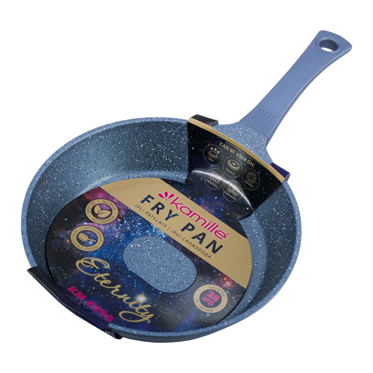 

Сковорода Kamille ETERNITY 28см из литого алюминия с антипригарным покрытием Space stars KM-4298B