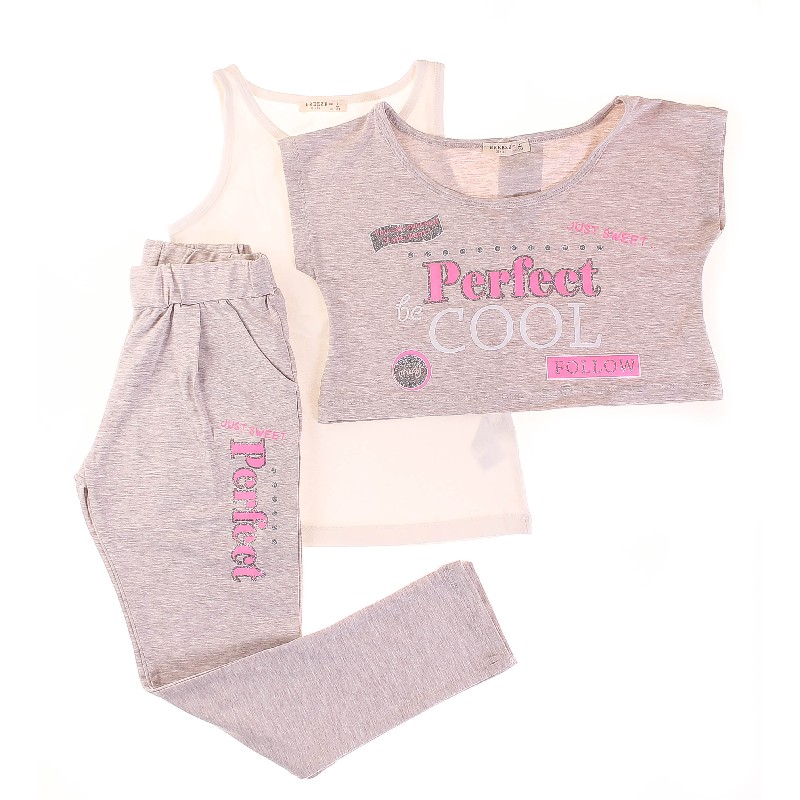 

Майка + Брюки + Топ для девочки BREEZE 15763 134 см бежевый/кремовый (552817)