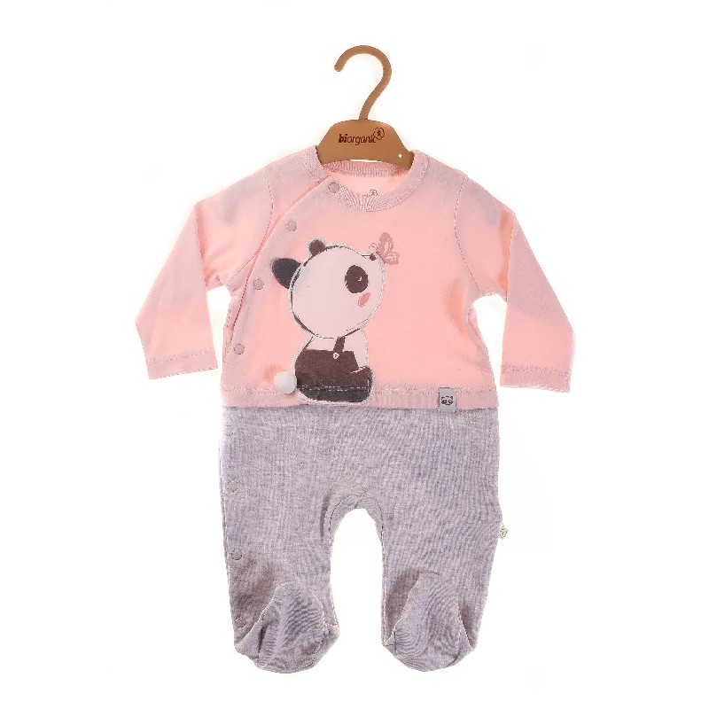 

Комбинезон для девочки BIBABY 60529 56 см персиковый/м-серый (551689)