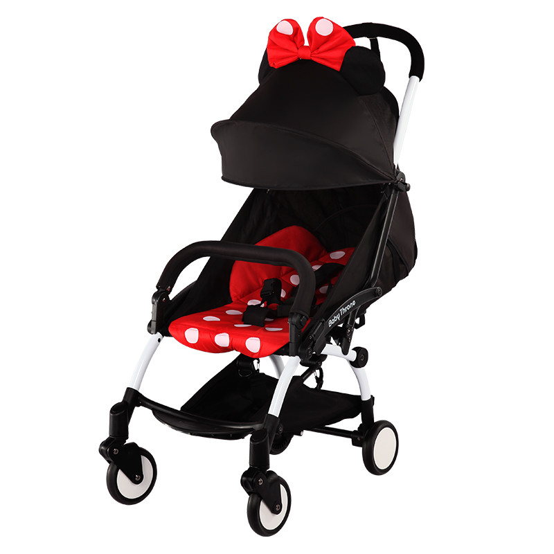 

Прогулочная коляска Baby Throne с облегчённой, прочной рамой. Вес 5,8 кг. Чёрный с красным