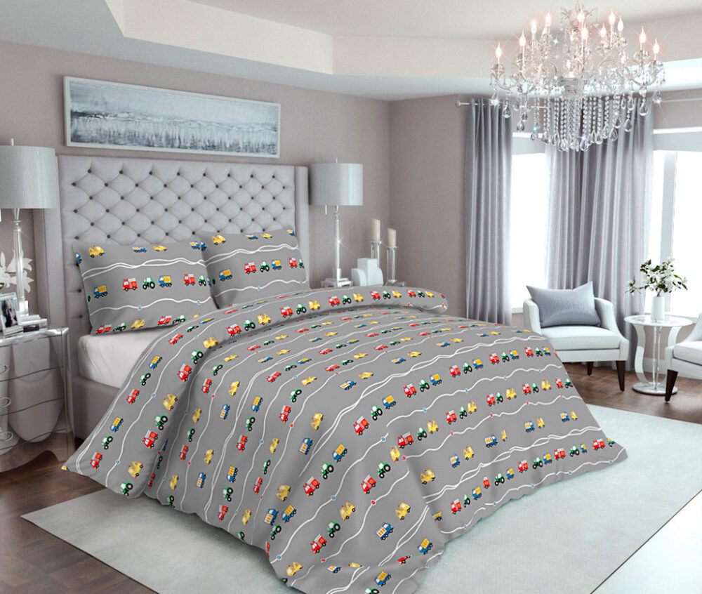

Постельное белье Vpostelke ранфорс Автострада 2-Спальный 200х220 см серый