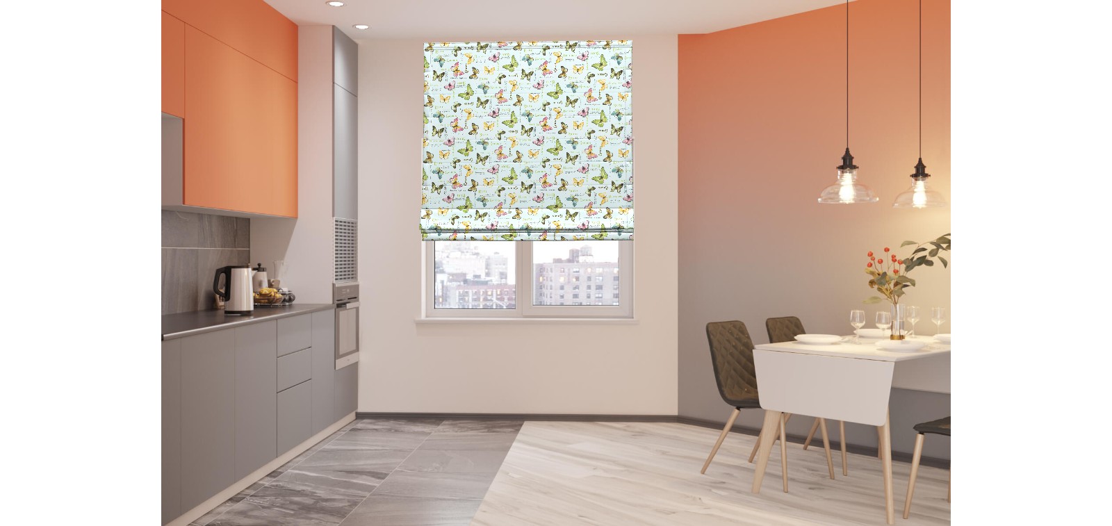 

Римская штора VERNST "Бабочки" 60*160 разноцветный