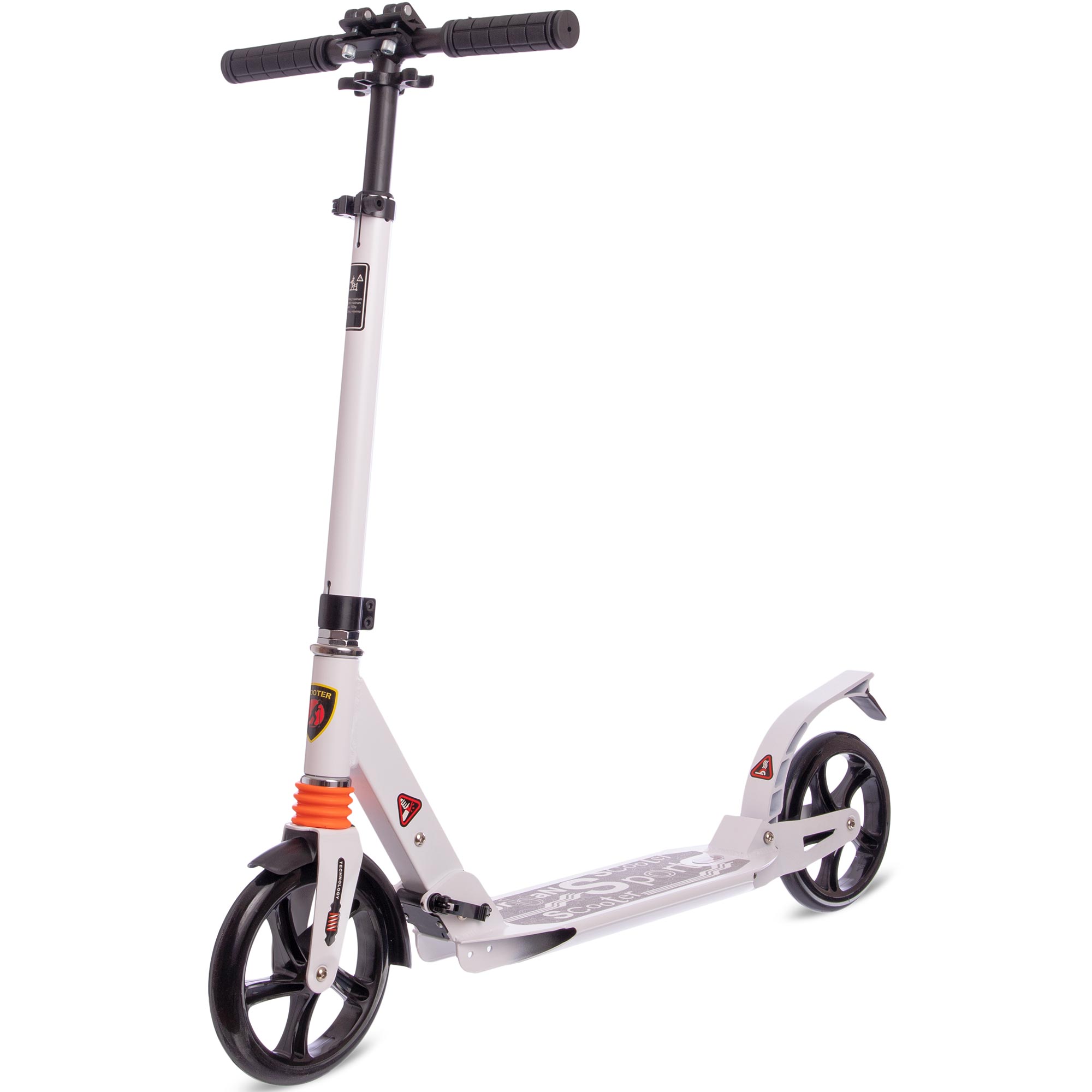 

Самокат для подростков (возраст 10+) d-200мм SCOOTER белый 116-B