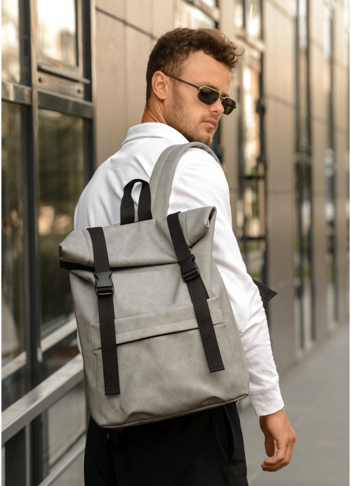 

Рюкзак ролл Sambag RollTop m серый нубук