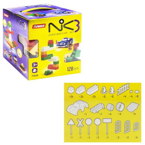

Пластиковый конструктор "NIK-3", 128 деталей Юника. 36645