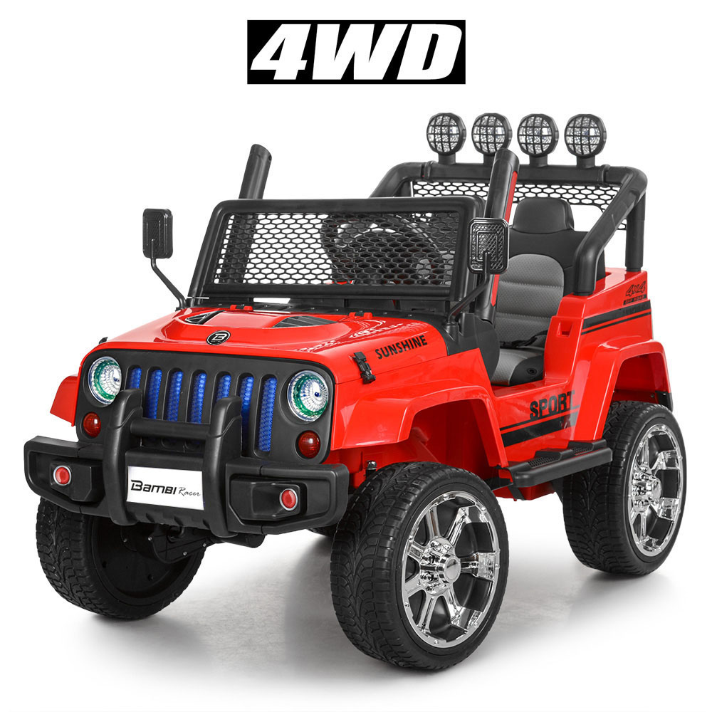 

Детский электромобиль ДЖИП Jeep (4 мотора по 45W, 2аккум, MP3, FM) Bambi M 3237EBLR-3 Красный