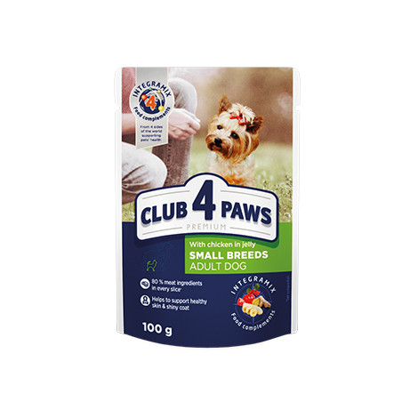 

Блок паучей для собак с курицей в желе CLUB 4 PAWS PREMIUM 24*100 г