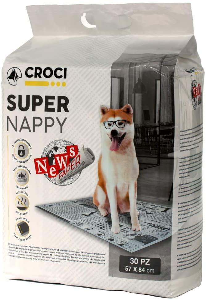 

Одноразовые пеленки для собак Croci Super Nappy, принт газета 84*57 см (30 шт)