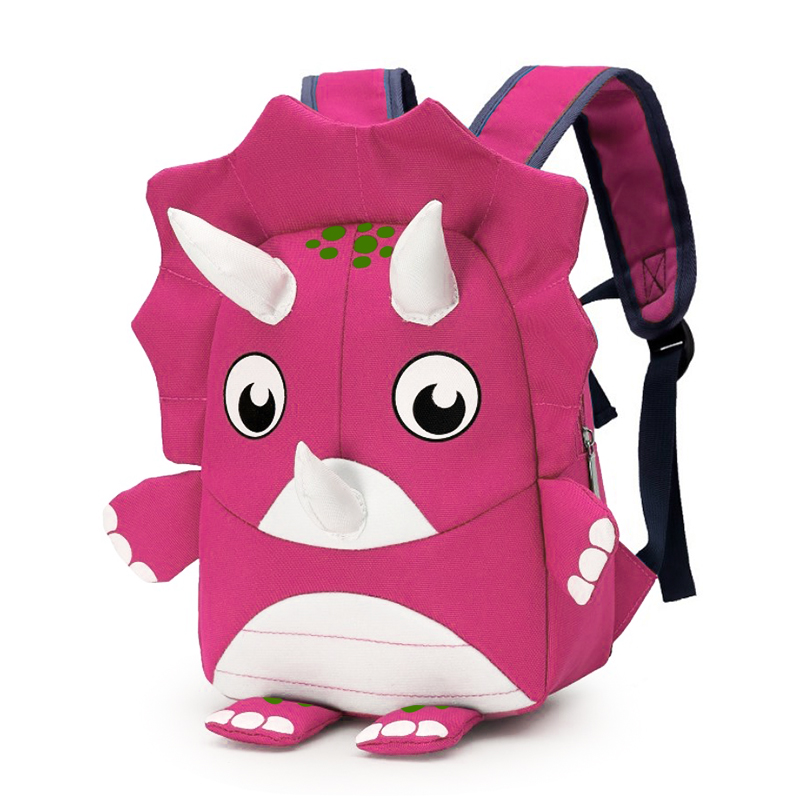 

Детский рюкзак Lesko 293 Pink Cute Triceratops с ремешком анти-потеряшкой дошкольный