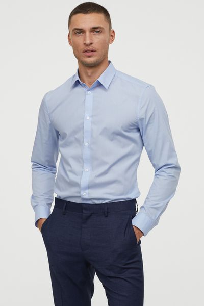 

Рубашка H&M M Голубая (1200-235)
