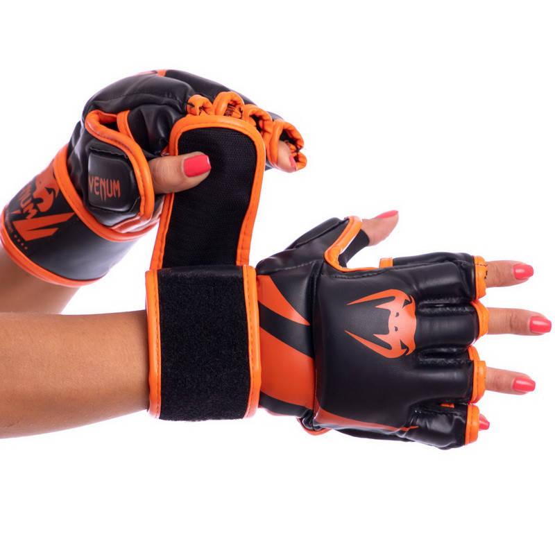 

Перчатки для смешанных единоборств Venum 5789 размер L Black-Orange
