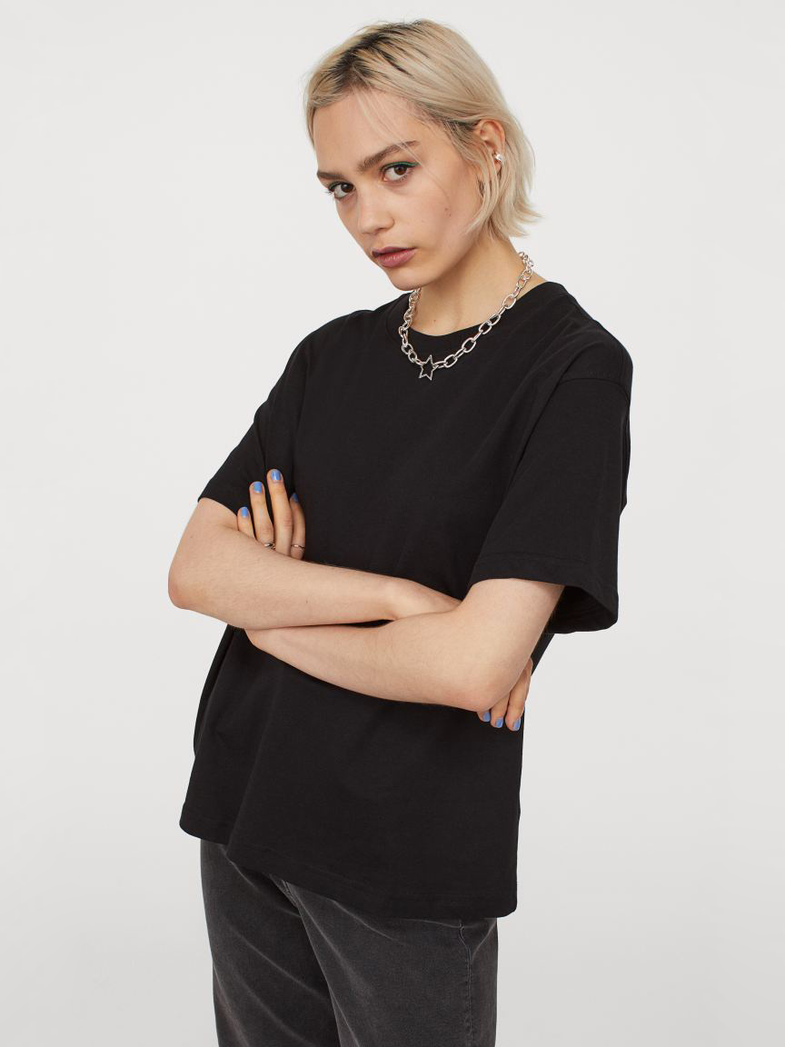 

Футболка H&M 060806388_black XS Черная