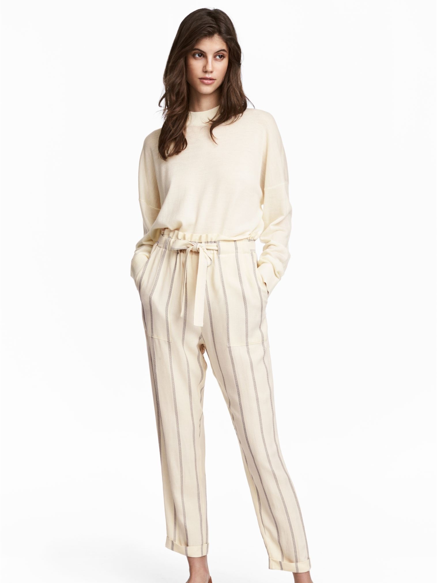 

Брюки H&M 569172612  Молочные, Брюки H&M 569172612 44 Молочные