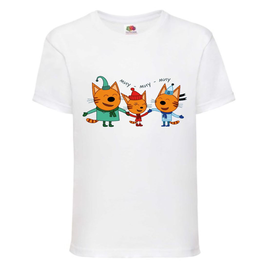 

Футболка детская Три Кота 3 (Three Cats 3 TC wh 3) белая 98 см