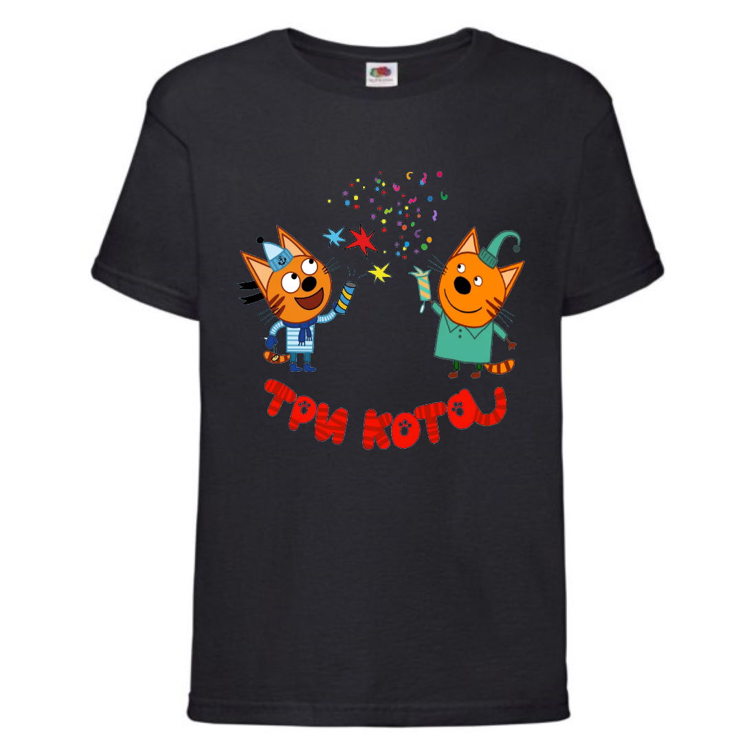 

Футболка детская Три Кота 4 (Three Cats 4 TC blc 4) черная 104 см