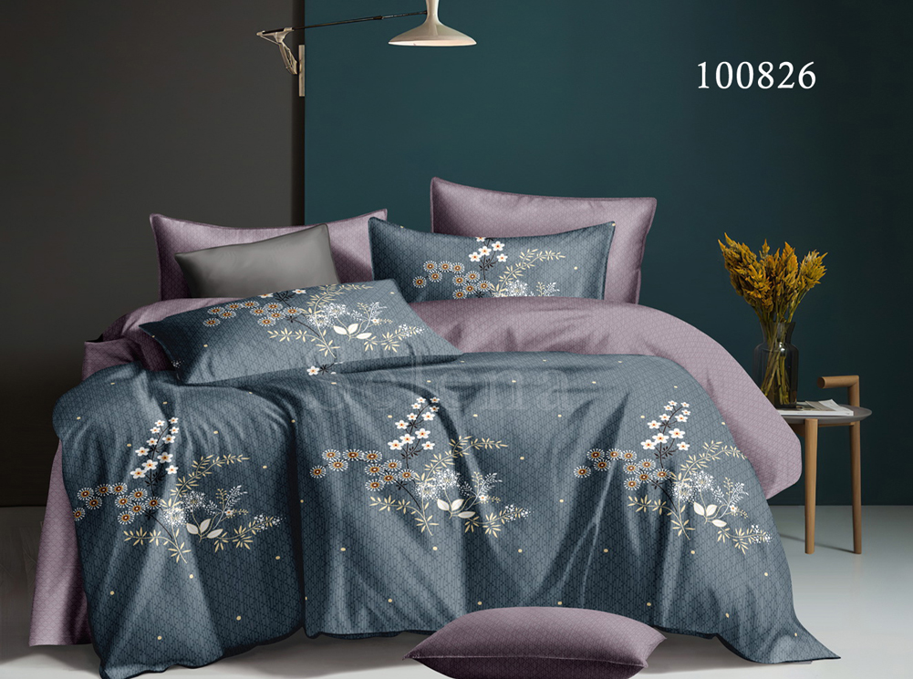 

Комплект постельного белья с простыней на резинке Selena Бязь Люкс Вечерний букет 2 полуторный 100826