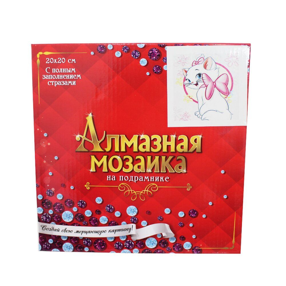 

Набір для творчості DIY Алмазна мозаїка на підрамнику 20х20 Кішечка Мері (2000903595809)