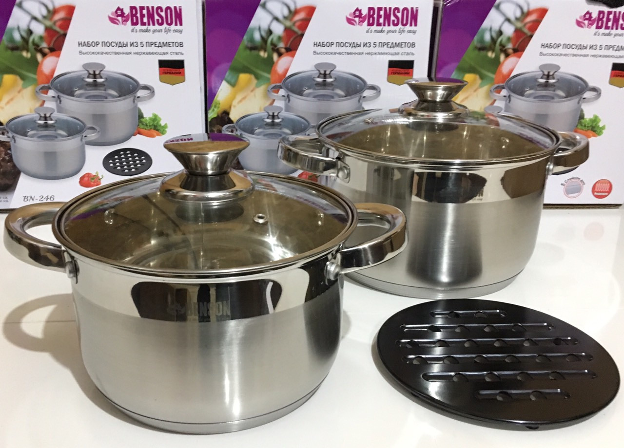 

Набор кастрюль Benson из нержавеющей стали 5 предметов BN-246