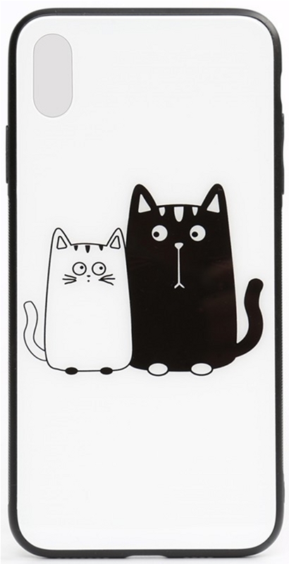 

Панель TOTO Cartoon Print Glass Case для Apple iPhone X/Xs Cats White/Black