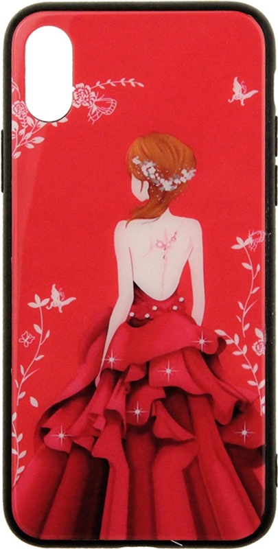 

Панель TOTO Glass Fashionable Case для Apple iPhone X Red Dress Girl