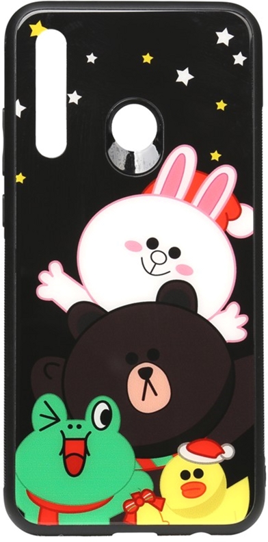 

Панель TOTO Cartoon Print Glass Case для Huawei P Smart+ 2019 Line friends all about