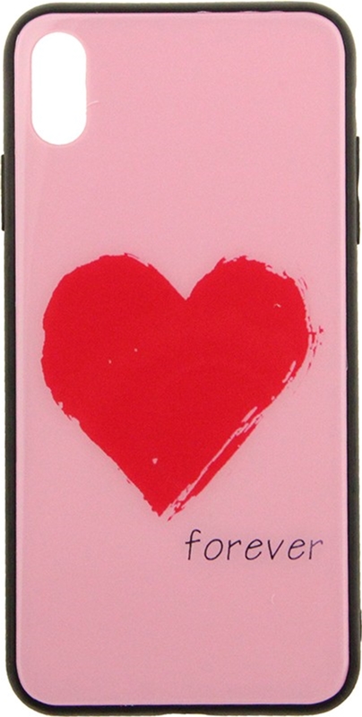 

Панель TOTO Glass Fashionable Case для Apple iPhone Xs Max Red Heart on Pink
