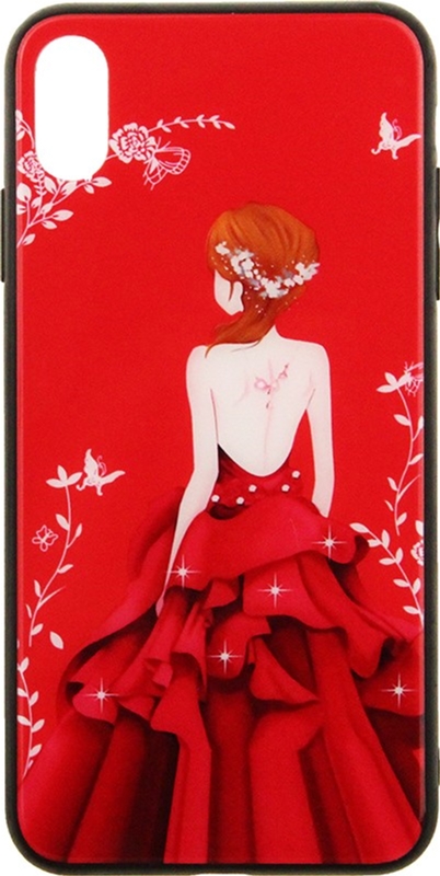 

Панель TOTO Glass Fashionable Case для Apple iPhone Xs Max Red Dress Girl