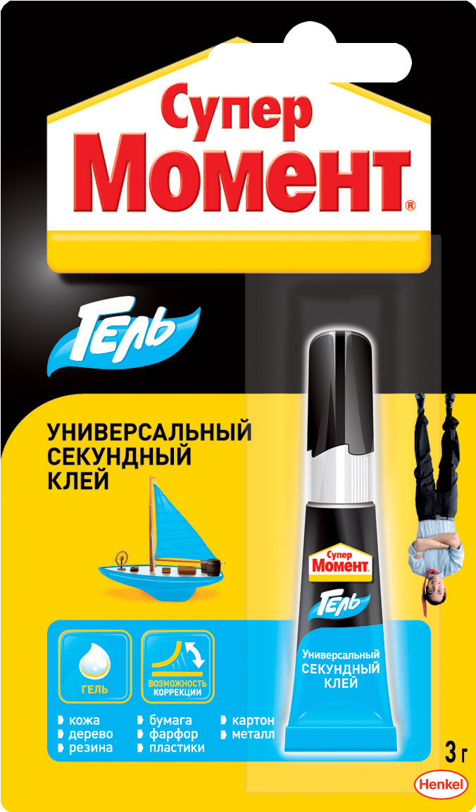 

Клей на мультикарте Супер Момент Гель 12х3 г