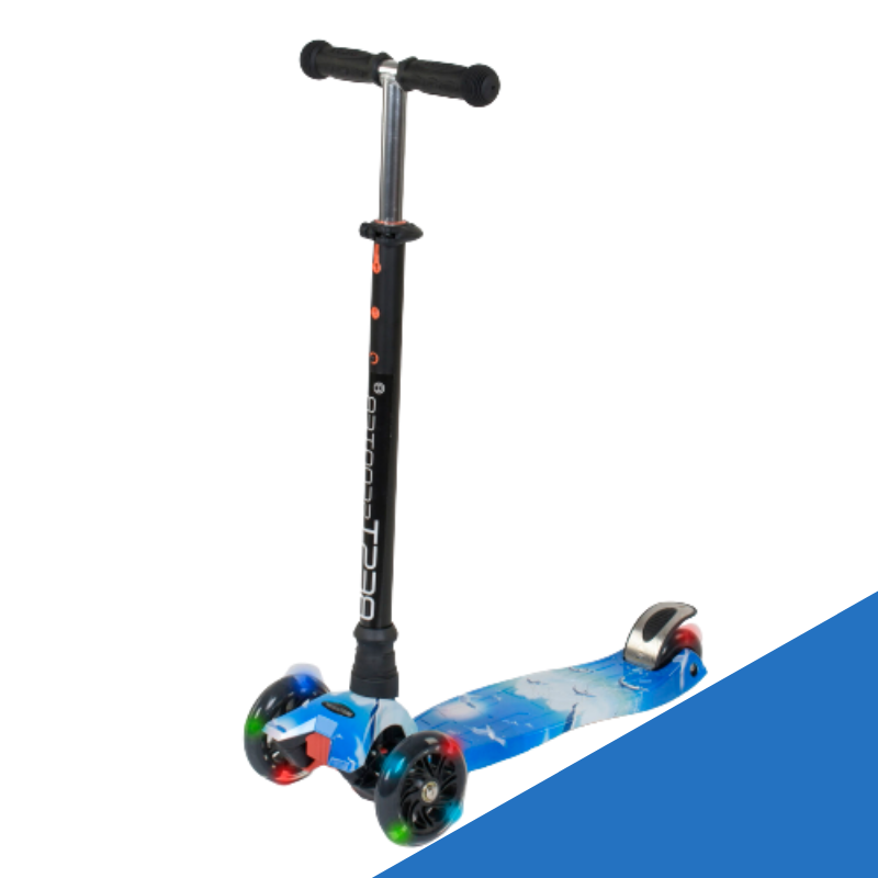 

Самокат детский от 3 лет трехколесный со светящимися колесами Best Scooter MAXI Складной Синий (74309)