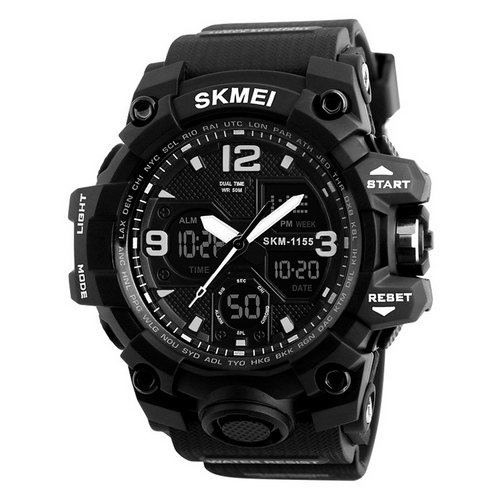 

Мужские наручные часы 1155 Black Skmei 45 мм Черный