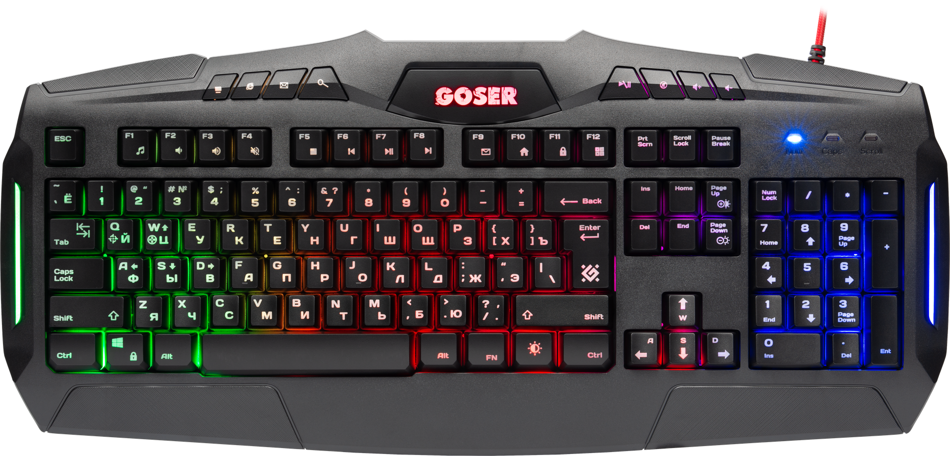 

Клавиатура проводная Defender Goser GK-772L RGB USB Black (45772)