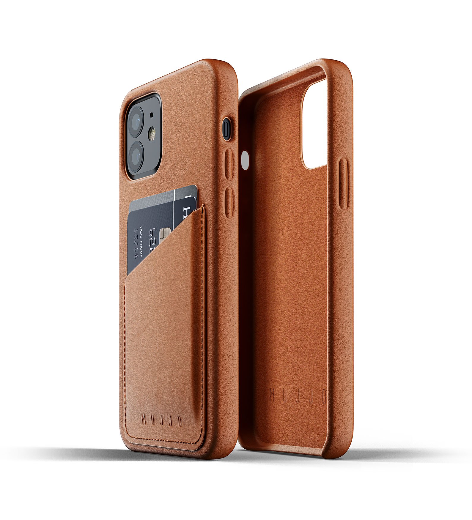 

Чехол кожаный MUJJO для iPhone 12 / 12 Pro Full Leather Wallet, Tan