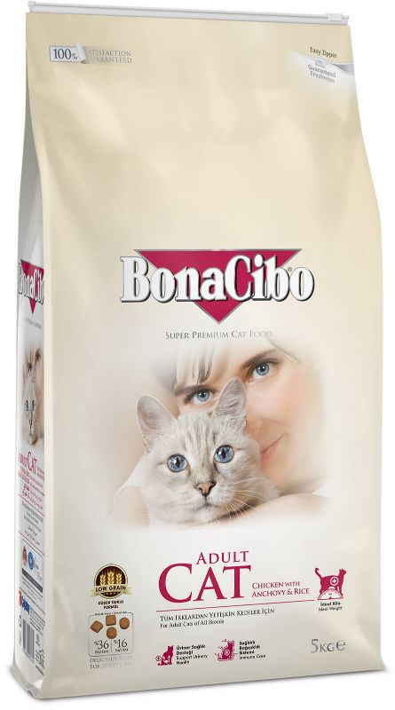 

Сухой корм для взрослых кошек BonaCibo Adult Cat Chicken&Rice with Anchovy с мясом курицы, анчоусами и рисом 5 кг