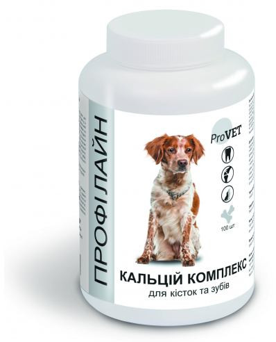 

Витамины для собак ПРОФИЛАЙН КАЛЬЦИЙ КОМПЛЕКС для костей и зубов 100 таблеток