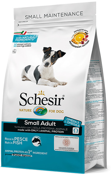 

Сухой монопротеиновый корм для собак малых пород Schesir Dog Small Adult Fish 2 кг