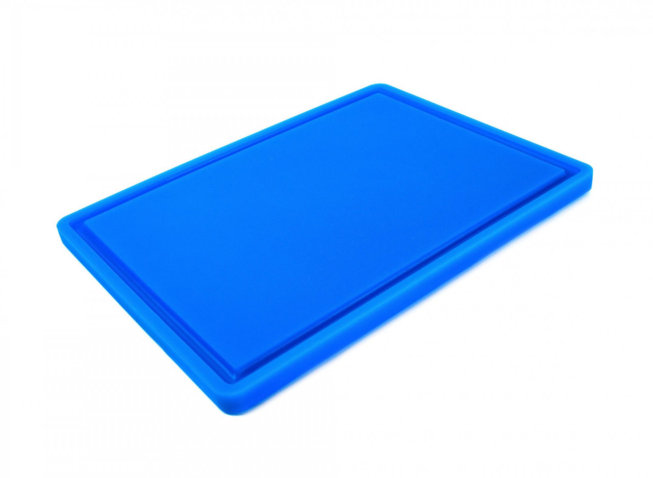

Пластиковая доска с желобом HDPE универсальная доска кухонная 400×300×18 мм 4 противоскользящих ножек синяя