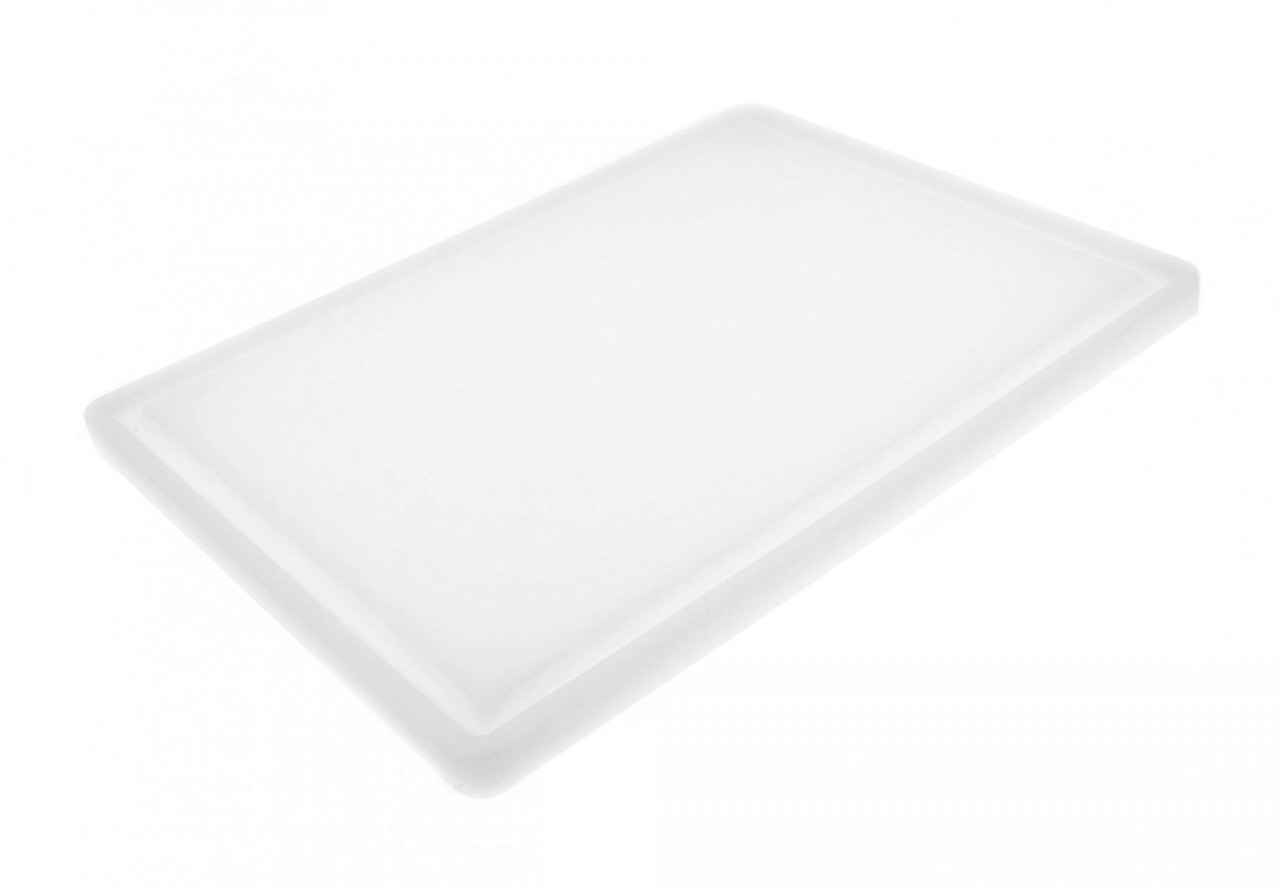 

Кухонная доска с желобом доска пластиковая HDPE 400×300×18 мм 4 противоскользящих ножек белая