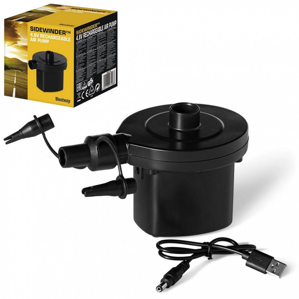 

Насос аккумуляторный Bestway 62130 USB-кабель, 3 адаптера