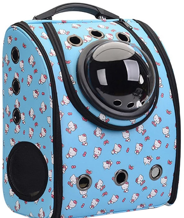 

Рюкзак-переноска для собак и кошек Alisbag с иллюминатором кожаный 39х33х22 см Kitty Голубой (2000055833019)