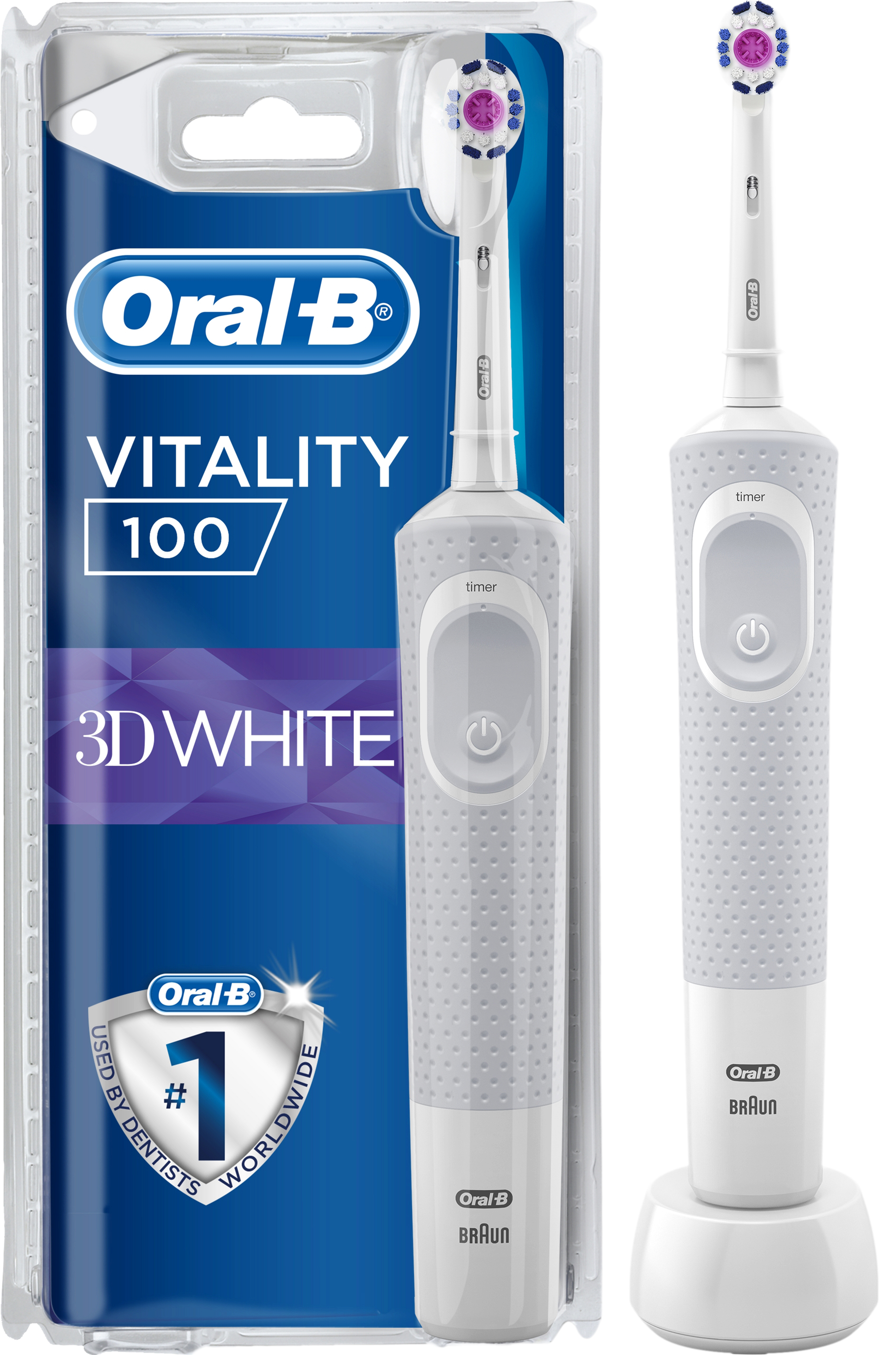

Электрическая зубная щетка ORAL-B BRAUN Vitality 3D White/D100 White